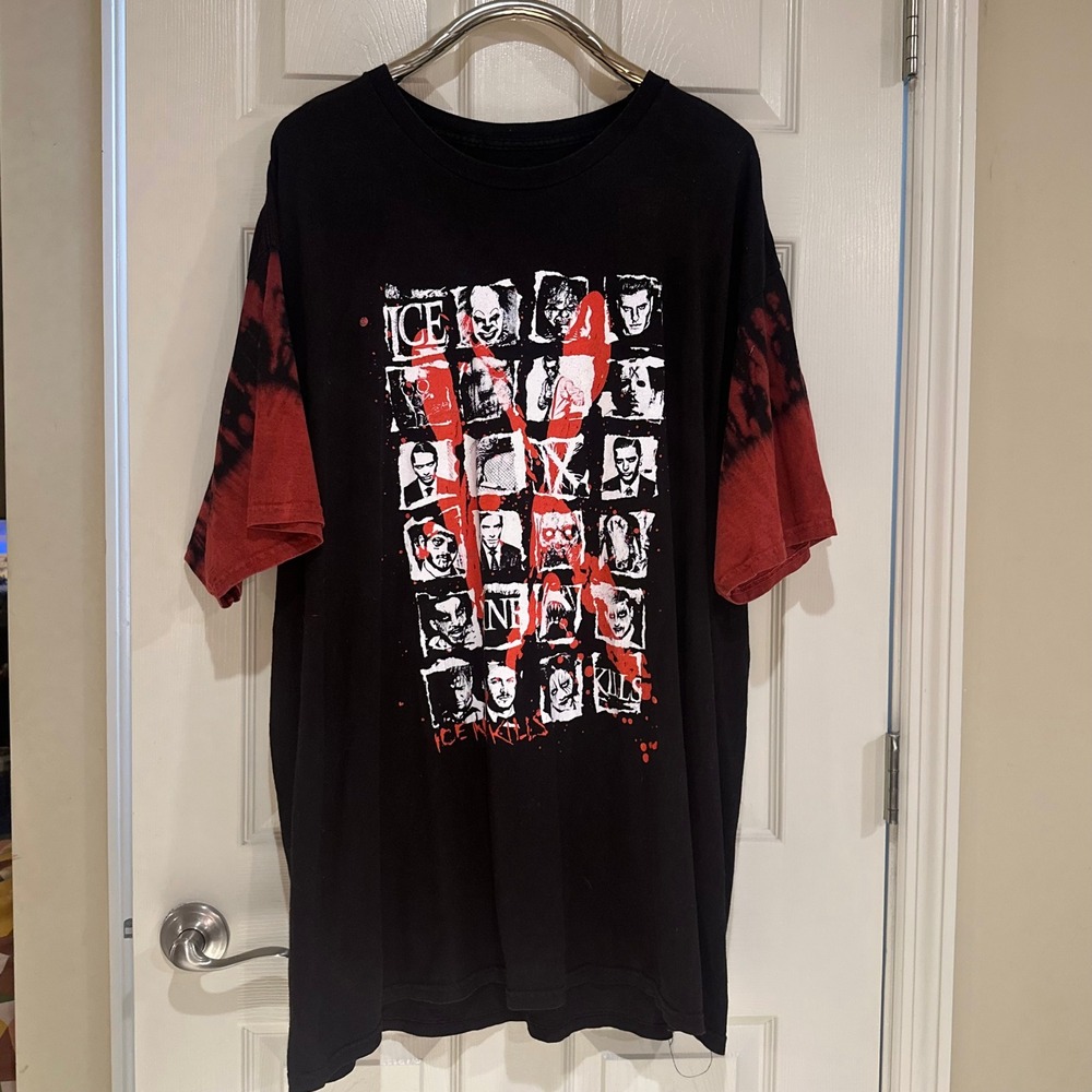 Ice Nine Kills Horror Band T-Shirt Mens XXXL Black Red Tie Dye Sleeves IX Tee